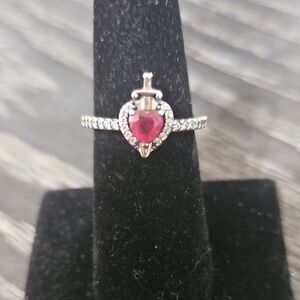 Pandora Disney Silver and Red Heart Ring 7